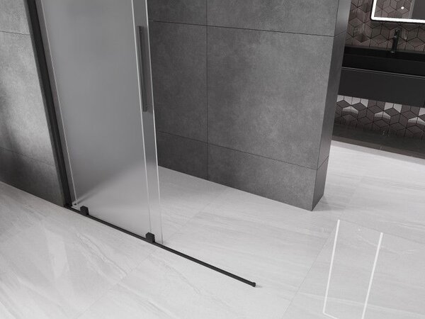 Mexen Velar разтегателна душ преграда Walk-in 140 x 200 cm, матирана 8 mm, черна - 871-140-000-33-70