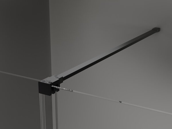 Mexen Velar разтегателна душ преграда Walk-in 140 x 200 cm, матирана 8 mm, черна - 871-140-000-33-70