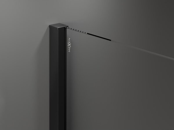 Mexen Velar разтегателна душ преграда Walk-in 140 x 200 cm, матирана 8 mm, черна - 871-140-000-33-70