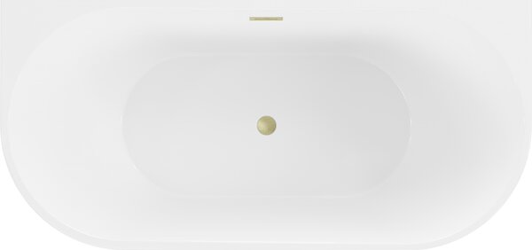 Mexen Oval свободностояща вана до стената 140 x 75 см, бяла, преливник