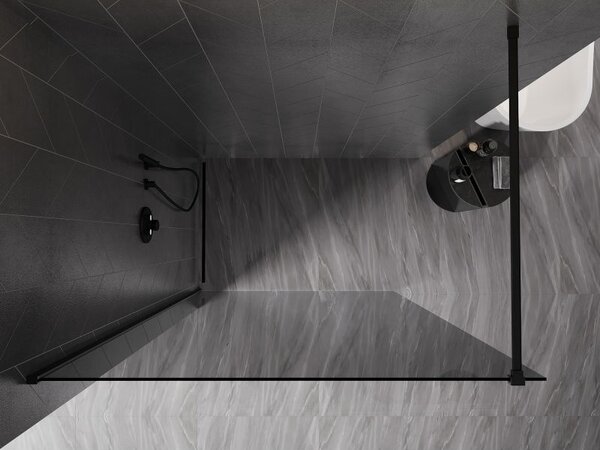 Mexen Kioto-X стена за душ кабина Walk-in 160 x 200 cm, графит 10 мм, черна - 800-160-101-70-40-X