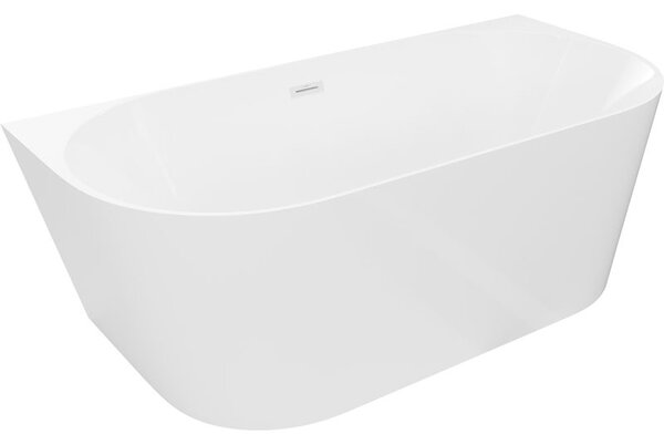 Mexen Oval Slim свободно стояща вана до стена 170 x 80 см, бяла, бял преливник - 52661708000-20