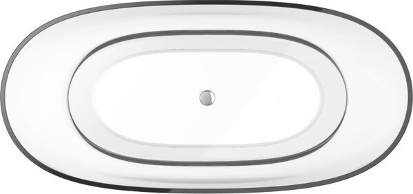 Mexen Pure прозрачна свободностояща вана 170 x 80 см, хромиран отвор - 58071708008