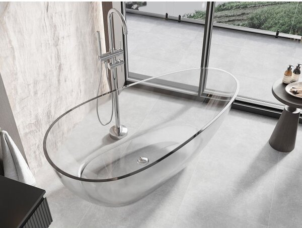 Mexen Glass прозрачно свободностояща вана 170 x 85 см, хромиран отвор - 58061708508