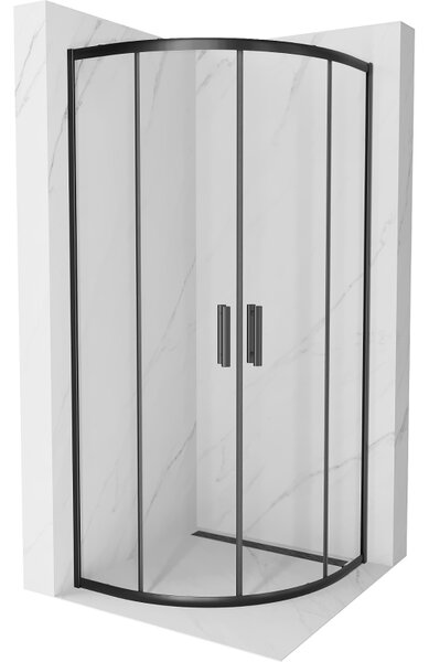 Mexen Rio обла долна 70 x 70 cm, прозрачна, черна - 863-070-070-70-00