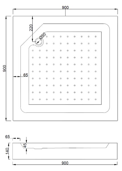 Mexen Rio квадратна душ кабина 90 x 90 cm, прозрачна, златиста + бял душ корито Rio - 860-090-090-50-00-4510