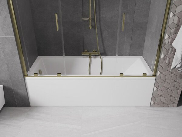 Mexen Velar Duo двукрила плъзгаща се преграда за вана 180 x 150 см, прозрачна, златна - 896-180-000-02-50