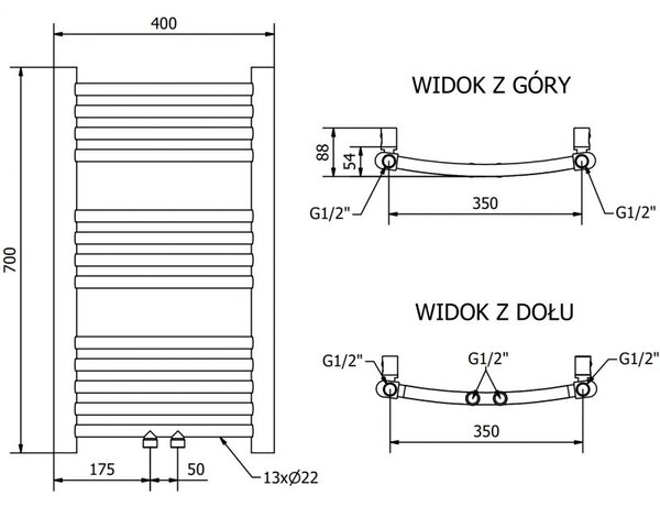 Mexen Ares електрически радиатор 700 x 400 мм, 300 W, бял - W102-0700-400-2300-20