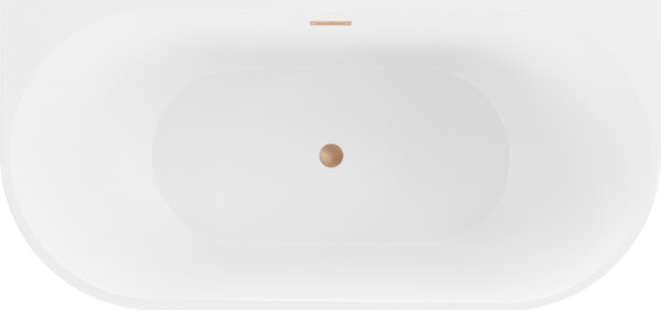 Mexen Oval самостоятелна вана за монтаж до стена 160 x 80 см, бяла/черна