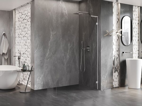 Mexen Lunar L Стенна преграда за душ Walk-in дясна 50 x 200 см, прозрачна 8 мм, хром - 830L-050-000-01-00-P