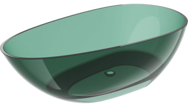 Mexen Glass teal свободностояща прозрачна вана 170 x 85 cm, хромиран капак - 58061708511