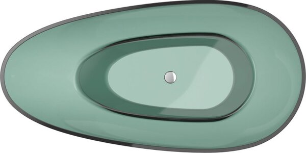 Mexen Glass teal свободностояща прозрачна вана 170 x 85 cm, хромиран капак - 58061708511