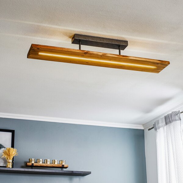 Trio Lighting Brad LED осветление за таван от дърво, Затъмняване, Дърво, Дневна/трапезария, Дървесина, Модерен