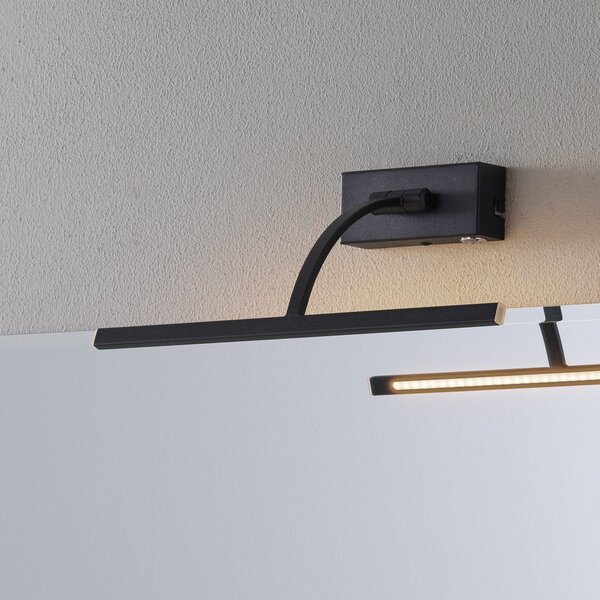 Freelight Matisse LED стенна лампа, широчина 34 см, черна, Затъмняване, Черен, Дневна/трапезария, Метал, Модерен