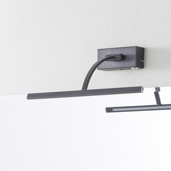 Freelight Matisse LED стенна лампа, широчина 34 см, черна, Затъмняване, Черен, Дневна/трапезария, Метал, Модерен