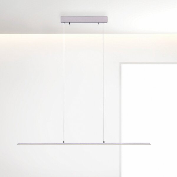 PURE LED висящо осветление Lite, сребристо, 100 cm, CCT, с възможност за, Затъмняване, Сив, Дневна/трапезария, Алуминий, Модерен