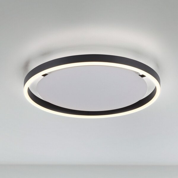 JUST LIGHT. GmbH LED осветление за таван Ritus, Ø 39,3 cm, антрацит, Затъмняване, Черен, Дневна/трапезария, Метал, Модерен