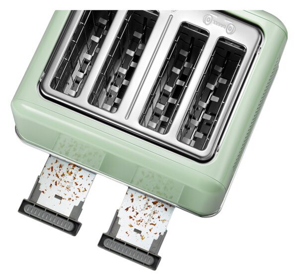 Тостер за хляб BUYDEEM DT640E, 1800W, 4 слота, 7 автоматични програми, 7 степени на препичане, LED индикатори, Тави за трохички, Високо изскачане, Зелен