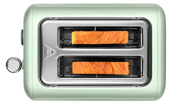 Тостер за хляб BUYDEEM DT620E, 900W, 2 слота, 7 автоматични програми и нива на препичане, LED индикатори, Тавичка за трохи, Зелен