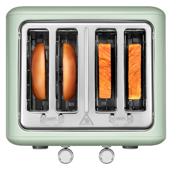 Тостер за хляб BUYDEEM DT640E, 1800W, 4 слота, 7 автоматични програми, 7 степени на препичане, LED индикатори, Тави за трохички, Високо изскачане, Зелен
