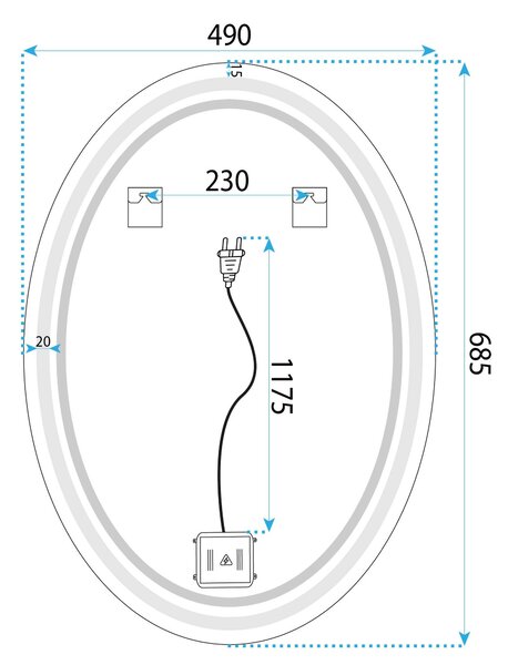 Огледало LED Marco 50x70 cm