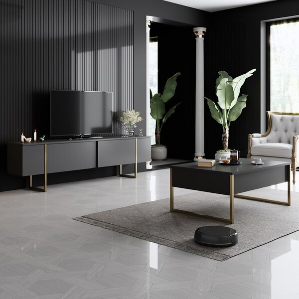 Телевизионен шкаф Luxe Antracit 180x30x50 cm
