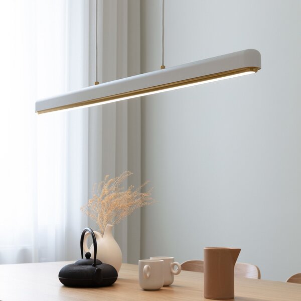 UMAGE LED висяща лампа Hazel Branch, бяла/месинг, 100 cm, Затъмняване, Бял, Дневна/трапезария, Метал, Модерен