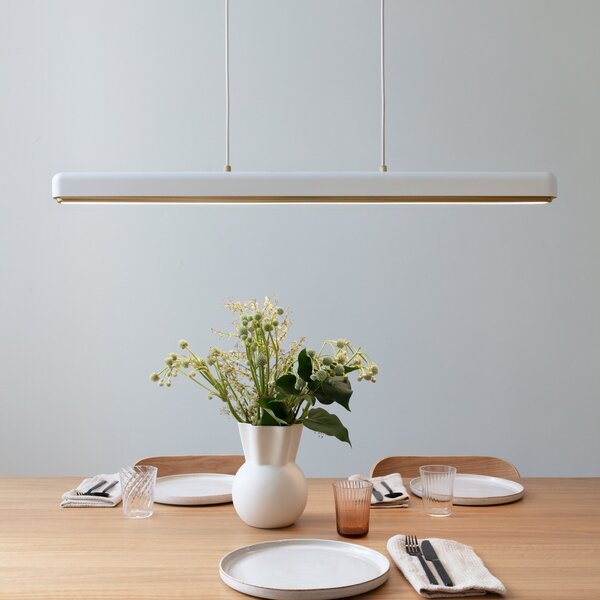 UMAGE LED висяща лампа Hazel Branch, бяла/месинг, 100 cm, Затъмняване, Бял, Дневна/трапезария, Метал, Модерен