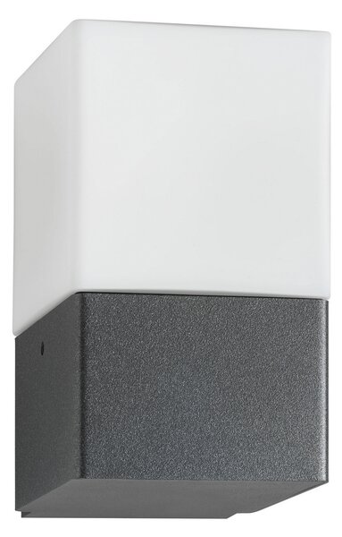 LCD Външна лампа Linus, графит, неръждаема стомана, опално стъкло, E27, Затъмняване, Черен, Неръждаема стомана, Модерен