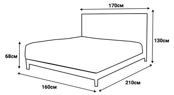 Тапицирана спалня с матрак BELLA 160 x 200 (Графит 29)