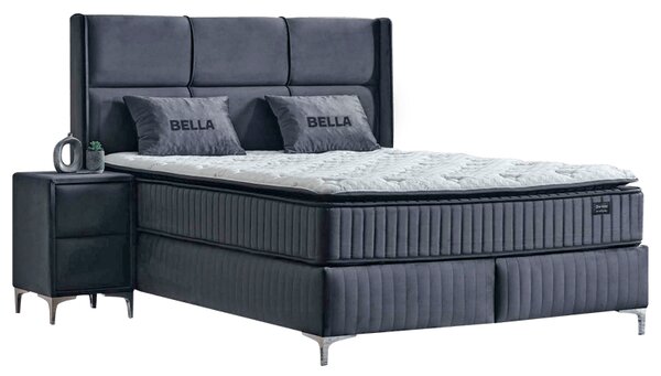 Тапицирана спалня с матрак BELLA 180 x 200 (Графит 29)