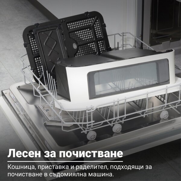 Двоен фритюрник с горещ въздух 8в1 Instant Pot Vortex VersaZone XL ClearCook 140-3025-01-EU, 2800W, 12 л, 205°C, EvenCrisp, Синхронизирано приключване на програмите, Сензорно управление, Черен/Инокс