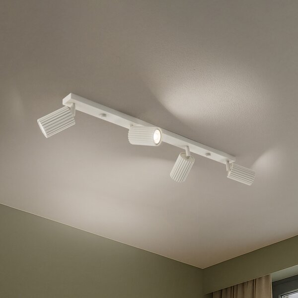SOLLUX LIGHTING Прожектор за таван Carbon, бежов, дължина 81 см, алуминий, 4 светлини., Затъмняване, Бежов, Дневна/трапезария, Алуминий, Модерен