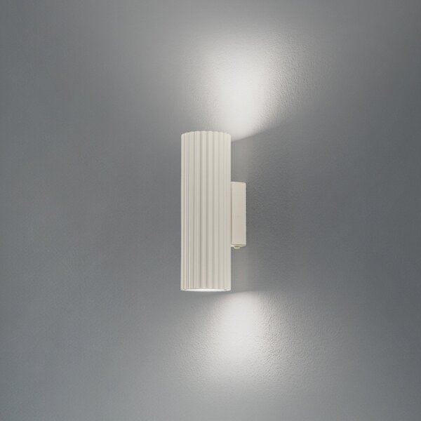 SOLLUX LIGHTING Стенна лампа Carbon, бежова, височина 20 см, алуминий, 2 светлини., Затъмняване, Бежов, Дневна/трапезария, Алуминий, Модерен
