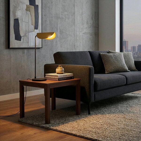 Opviq Настолна лампа Corner, черна/златна, височина 57 cm, E14, Черен, Дневна/трапезария, Метал, Модерен