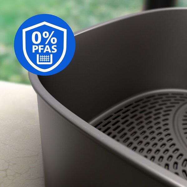 Двоен вертикален фритюрник с горещ въздух Philips Dual Stack 4000 NA460/00, 2750W, 10 л, 13 програми, 40-220°C, Синхронизация, Керамично покритие без PFAS, Прозорец, Черен