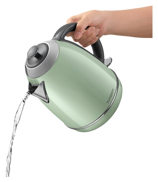 Електрическа кана BUYDEEM K640, 2400W, 1.7 л, Защита от кипене на сухо, Без BPA, LED, Светлозелен
