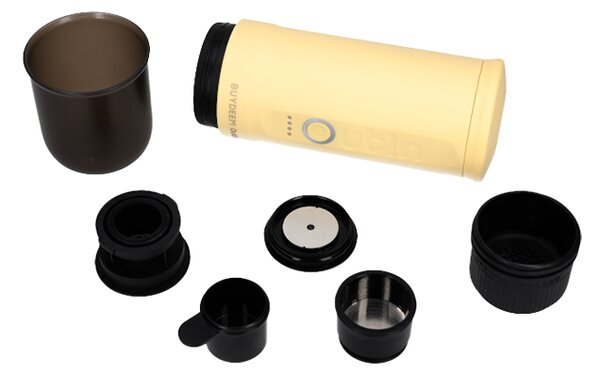 Преносима еспресо машина BUYDEEM Outin Nano OTEM-01, 7500 mAh, 20 bar, 50 ml, 12/24V, USB и Type-C зареждане, Мляно+капсули, Жълт