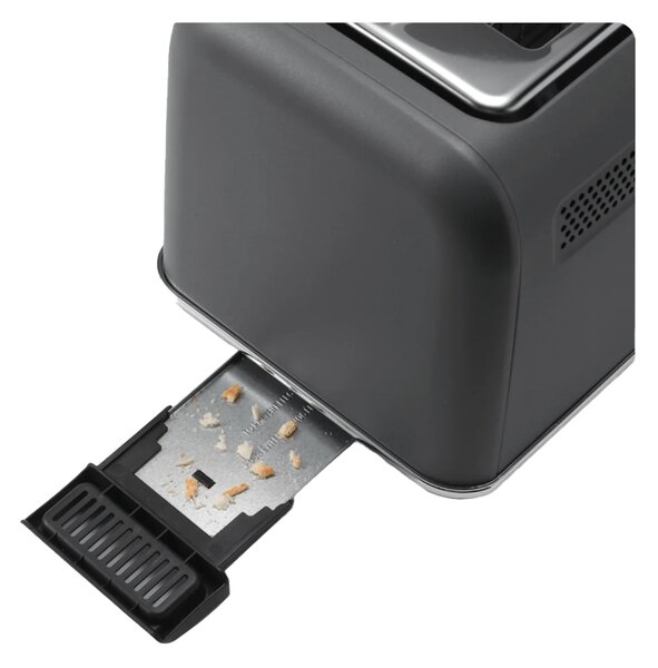 Тостер за хляб BUYDEEM DT730E, 900W, 2 слота, 9 автоматични програми, 9 степени на препичане, Иноксов корпус, LCD дисплей, LED индикатори, Самоцентриране, Таймер, Сив