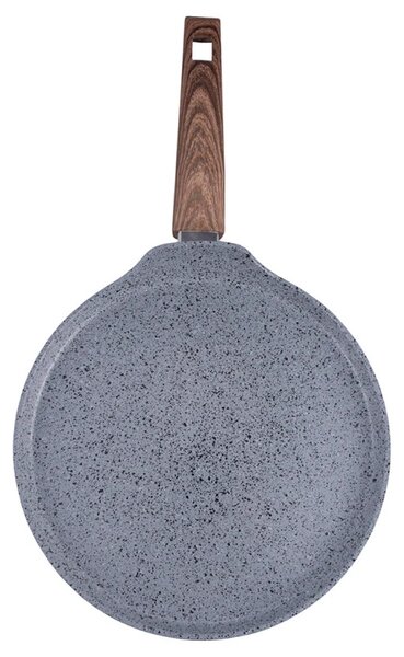 Тиган за палачинки Galileo Carrara SChef 2191315, 28 см, 5 слоя, Керамично покритие, Без PFAS и PTFE, Индукция, Светъл гранит/кафяв