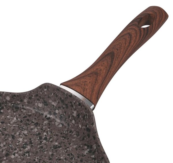 Тиган за палачинки Galileo Dakota SChef 5916655, 28 см, Незалепващ, Без PFOA и никел, Индукция, Тъмен гранит/кафяв