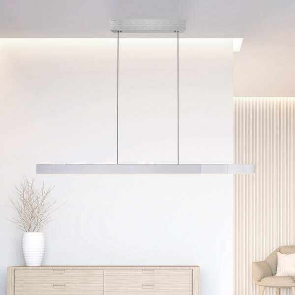 PURE LED висяща лампа Moto-Rise, диамант, алуминий, CCT, Затъмняване, Сив, Дневна/трапезария, Метал, Модерен