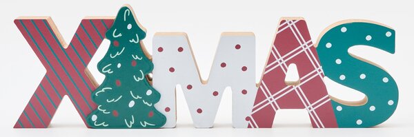 Sinsay - Стояща коледна декорация във формата на надпис Xmas с мотив на коледна елха - многоцветен