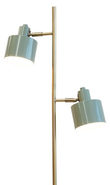 Dyberg Larsen стояща лампа Ocean, маслинено зелено, височина 160 cm, 2-степенна., Зелен, Дневна/трапезария, Метал, Скандинавски