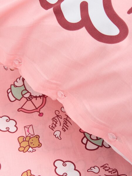 Sinsay - Комплект спално бельо от памук Hello Kitty - розов
