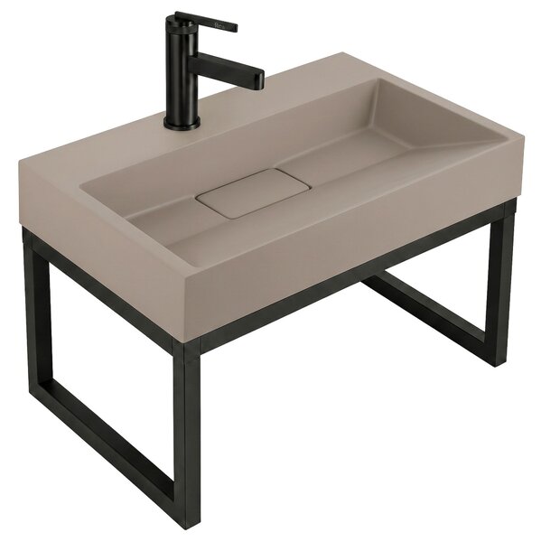 Мивка от конгломерат Rea GOYA TAUPE 60CM + стелаж