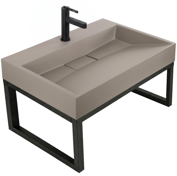 Мивка от конгломерат Rea GOYA TAUPE 70CM + стелаж