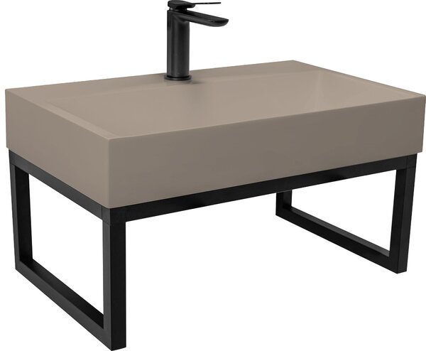 Мивка от конгломерат Rea GOYA TAUPE 70CM + стелаж