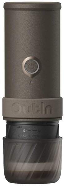 Преносима еспресо машина Outin Mino SG, 22 bar, 9000 mAh, 70 мл, Екстракция при 93.3°C, Мляно + капсули Nespresso, USB-C, Сив