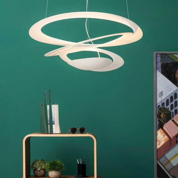 Artemide висяща лампа Pirce, 67x69 cm, бяла, Затъмняване, Бял, Дневна/трапезария, Метал, Дизайн